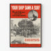 Vintage merimainen juliste H.M.C.S. Port Arthur