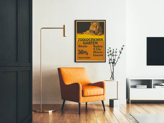 Vintage juliste Leijona Zoologinen puutarha Sotilassävelmäkonsertti