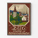 Vintage Juliste Zug Berg- und Strassenbahn ville suisse